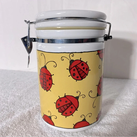 Vintage Bugz By Ursula Dodge Ceramic Ladybug Signature Stoneware Canister - Picture 6 of 16